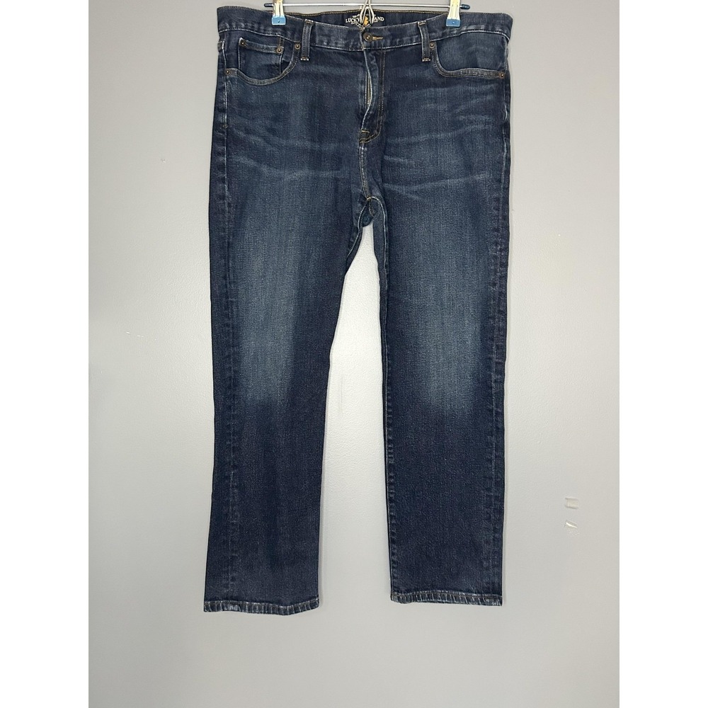 Lucky Brand 221 Original Straight Jeans Mens 38x30 (38x29) Blue Med Wash Stretch